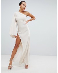 Missguided Peace And Love One Shoulder Maxi Dress