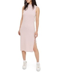 Pink Slit Midi Dress