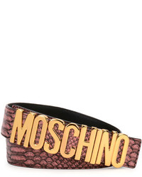 Moschino Python Logo Belt Pink