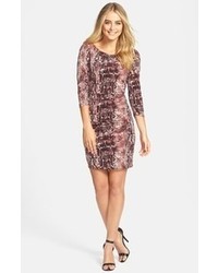Laundry by Shelli Segal Snooty Snake Shirred Dress