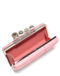 Alexander McQueen Snakeskin Jeweled Ring Box Clutch