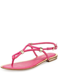 Pink Snake Flat Sandals