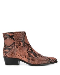 Twin-Set Snake Print Ankle Boots