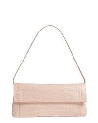 Pink Snake Leather Clutch