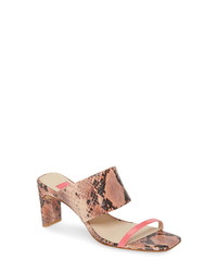 Pink Snake Leather Mules
