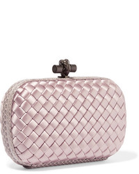 Bottega veneta the knot discount watersnake trimmed intrecciato satin clutch