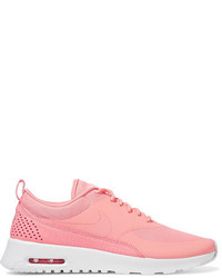 Nike Air Max Thea Croc Effect Leather Trimmed Mesh Sneakers Coral