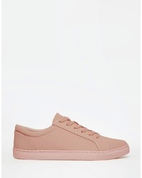 Asos Brand Lace Up Sneakers In Pink