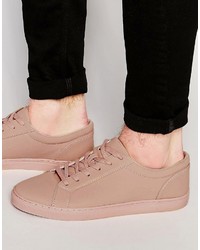 Asos Brand Lace Up Sneakers In Pink