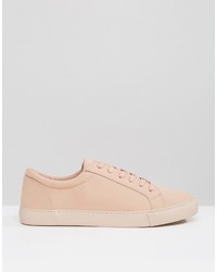 Asos Lace Up Sneakers In Pink