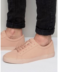 Asos Lace Up Sneakers In Pink
