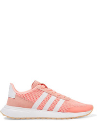 adidas Originals Flashback Suede Trimmed Mesh Sneakers Coral