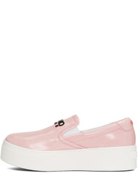Kenzo Pink Faux Leather Sneakers