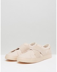 Asos Sneakers In Pink With Elastic Straps