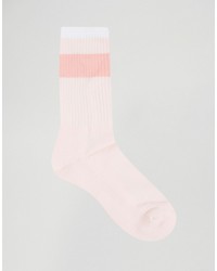 Asos Brand Tube Style Socks In Pink 3 Pack