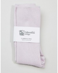 Johnstons of Elgin Pink Cashmere Ankle Socks