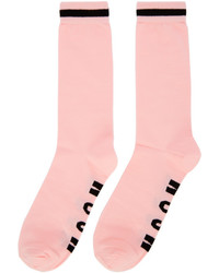 MSGM Pink Logo Socks