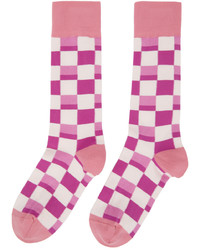 Marni Pink Purple Jacquard Damier Socks