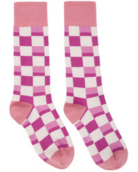 Marni Pink Purple Jacquard Damier Socks