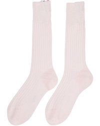 Thom Browne Pink Ribbed Socks