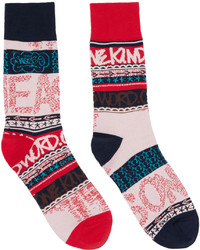 Sacai Red Pink Eric Haze Edition Stripe Socks
