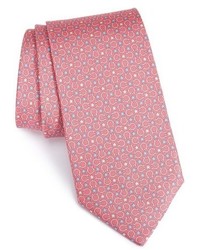 Pink Star Print Silk Tie