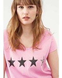 Pink Star Print T-shirt