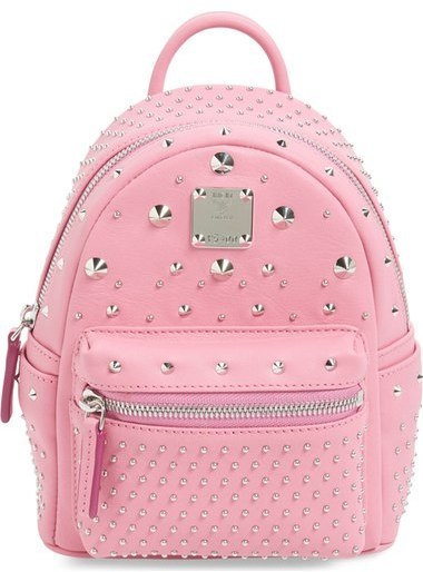 X-Mini Stark Bebe Boo Side Studs Backpack in Visetos Pink
