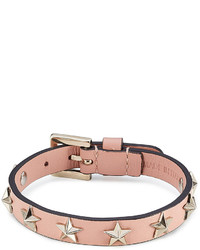 Pink Studded Leather Bracelet
