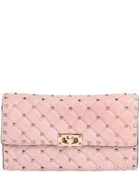 Valentino Spikes Quilted Studded Leather Clutch