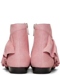 J.W.Anderson Jw Anderson Pink Suede Ruffle Boots
