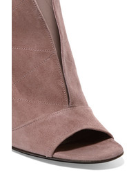 Burberry Suede Ankle Boots Antique Rose
