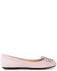 Tod's Lace Up Detailed Ballerina Shoes