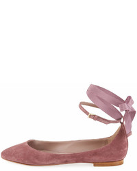 AERIN Rin Suede Ankle Wrap Ballet Flat
