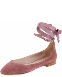 AERIN Rin Suede Ankle Wrap Ballet Flat