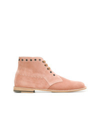 Pink Suede Casual Boots