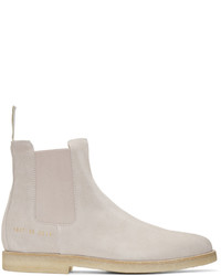 Common Projects Pink Suede Chelsea Boots