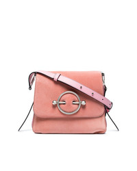 JW Anderson Pink Disc Suede And Leather Cross Body Bag