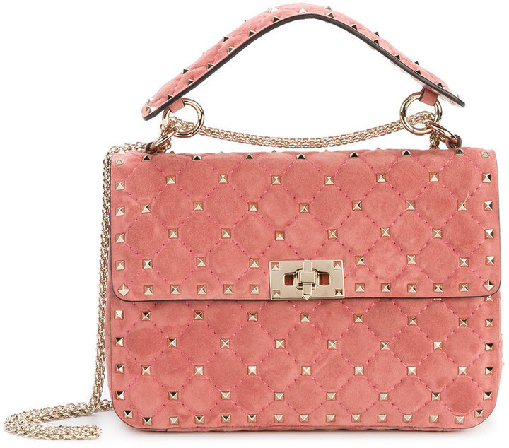 Rockstud spike leather handbag Valentino Garavani Pink in Leather - 36969000