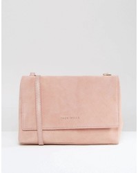 Jack Wills Suede Leather Foldover Cross Body Bag