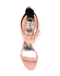 Giuseppe Zanotti Design Feather And Bead Trim Sandals
