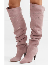 Isabel Marant Ladra Studded Suede Knee Boots