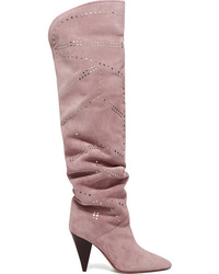 Isabel Marant Ladra Studded Suede Knee Boots