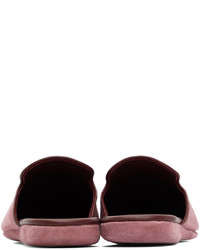 Manolo Blahnik Pink Suede Montague Loafers