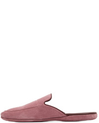 Manolo Blahnik Pink Suede Montague Loafers