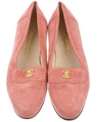 Chanel Suede Cc Loafers