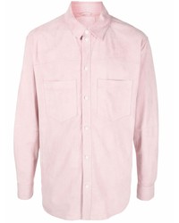Pink Suede Long Sleeve Shirt