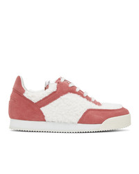 Comme Des Garcons SHIRT Pink And White Spalwart Edition Pitch Low Sneakers