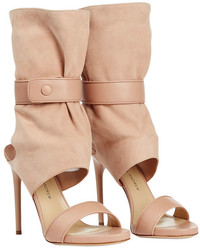 Paul Andrew Leather And Suede Open Toe Boots