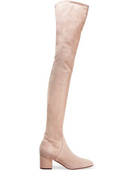 Valentino Stretch Suede Thigh Boots Antique Rose